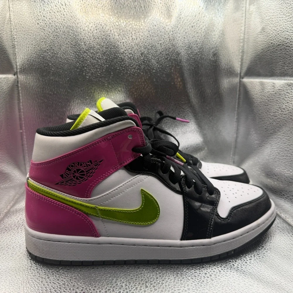 Size‎ 11 Air Jordan 1 SE Mid White Cyber Active Fuchsia Mens Sneakers CZ9834-100